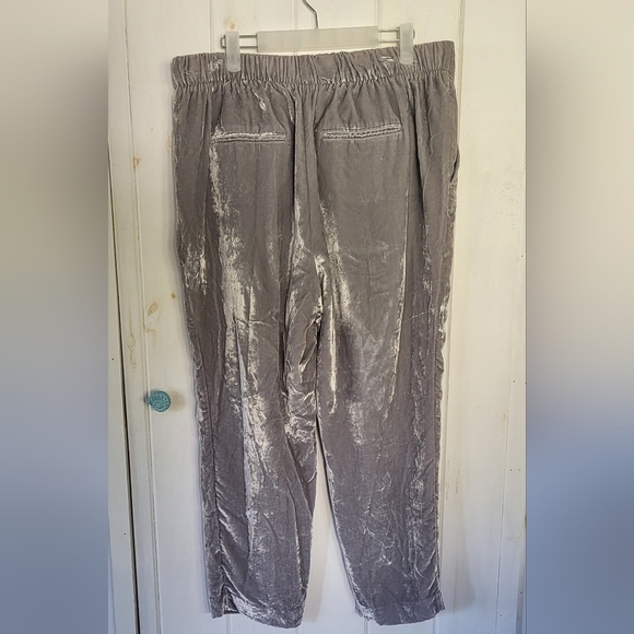 Ann Taylor Silver Grey Crushed Velvet Velour Pull On Pants - Picture 3 of 10